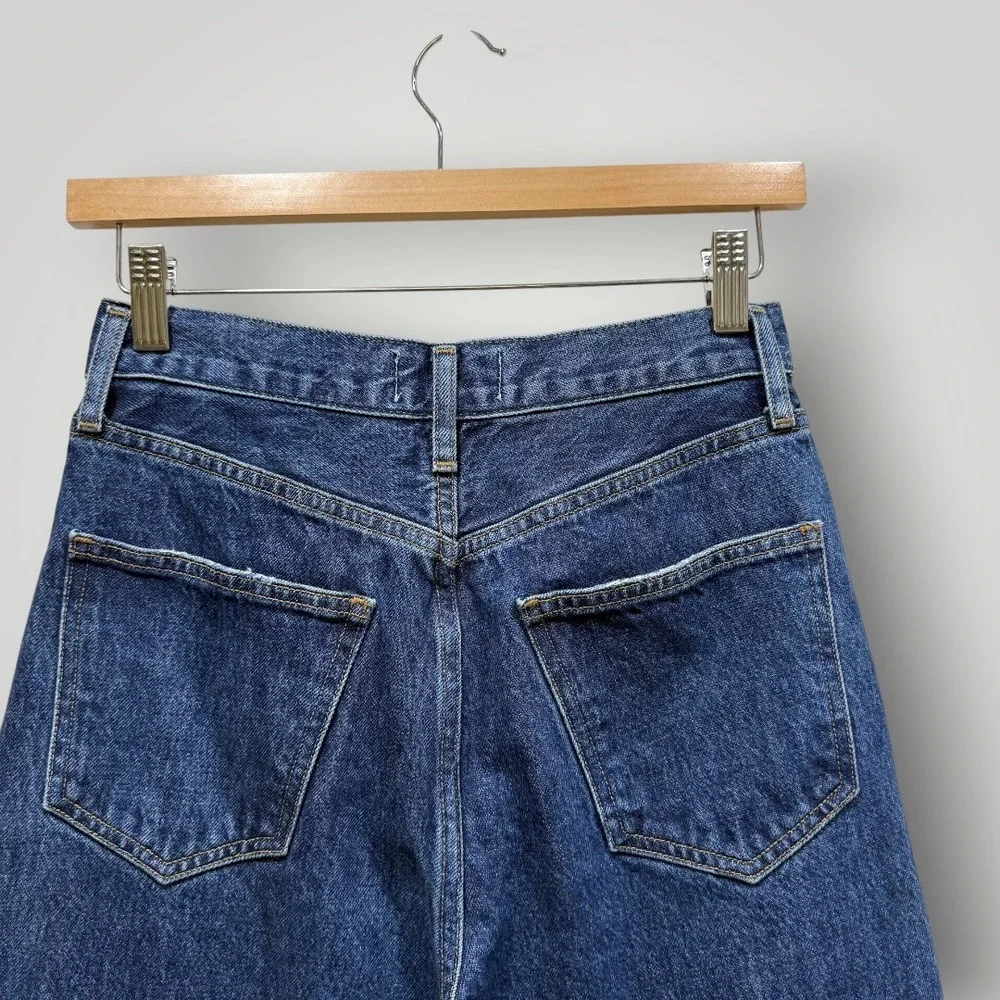 AGOLDE Dame High Rise Wide Leg Jeans‎ Dark Indigo Blue 24